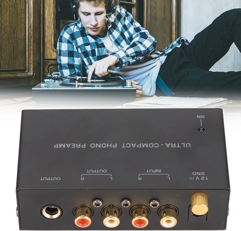 EIMSOAH PP400 Phono Turntable Preamp, Stereo Input Output Record Player Amplifier with Independent Knob Control, 100 240V (US Plug) - Image 5